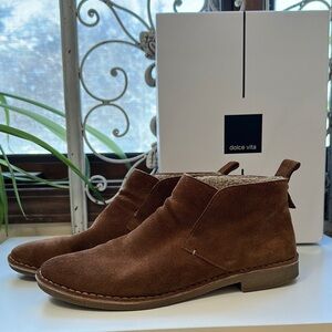 Dolce Vita Brown Ankle Boots with Suede Finish